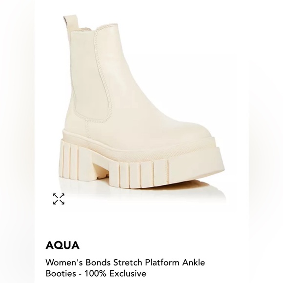 NEW Aqua Women's Bonds Lug Sole Ankle Boots Color Bone 6 7 M (Flaw: TWO SIZES) - Picture 4 of 9